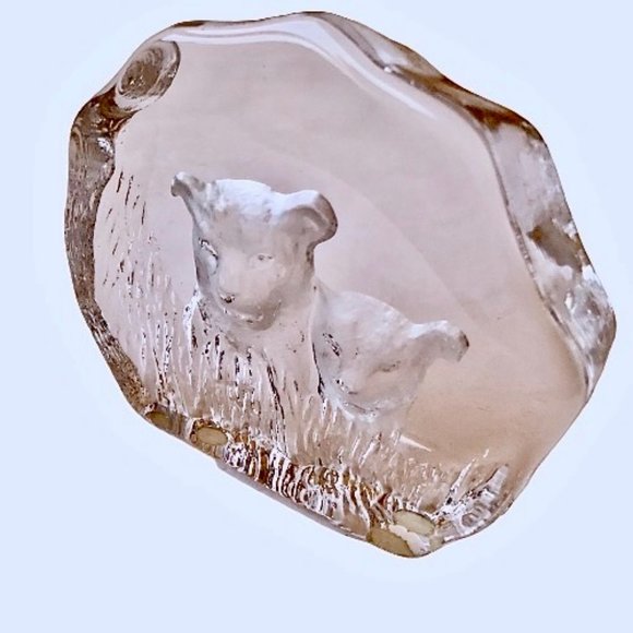 Kosta Boda Sweden Iceberg.Mats Johasson Artist Glass Sculpture Figurine Cougar - Picture 8 of 10